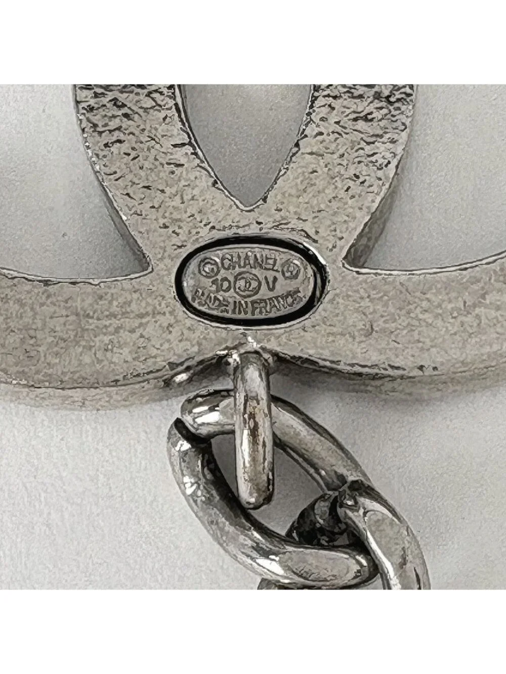 Chanel Belt CC Logo Chain Silver Plated Necklace